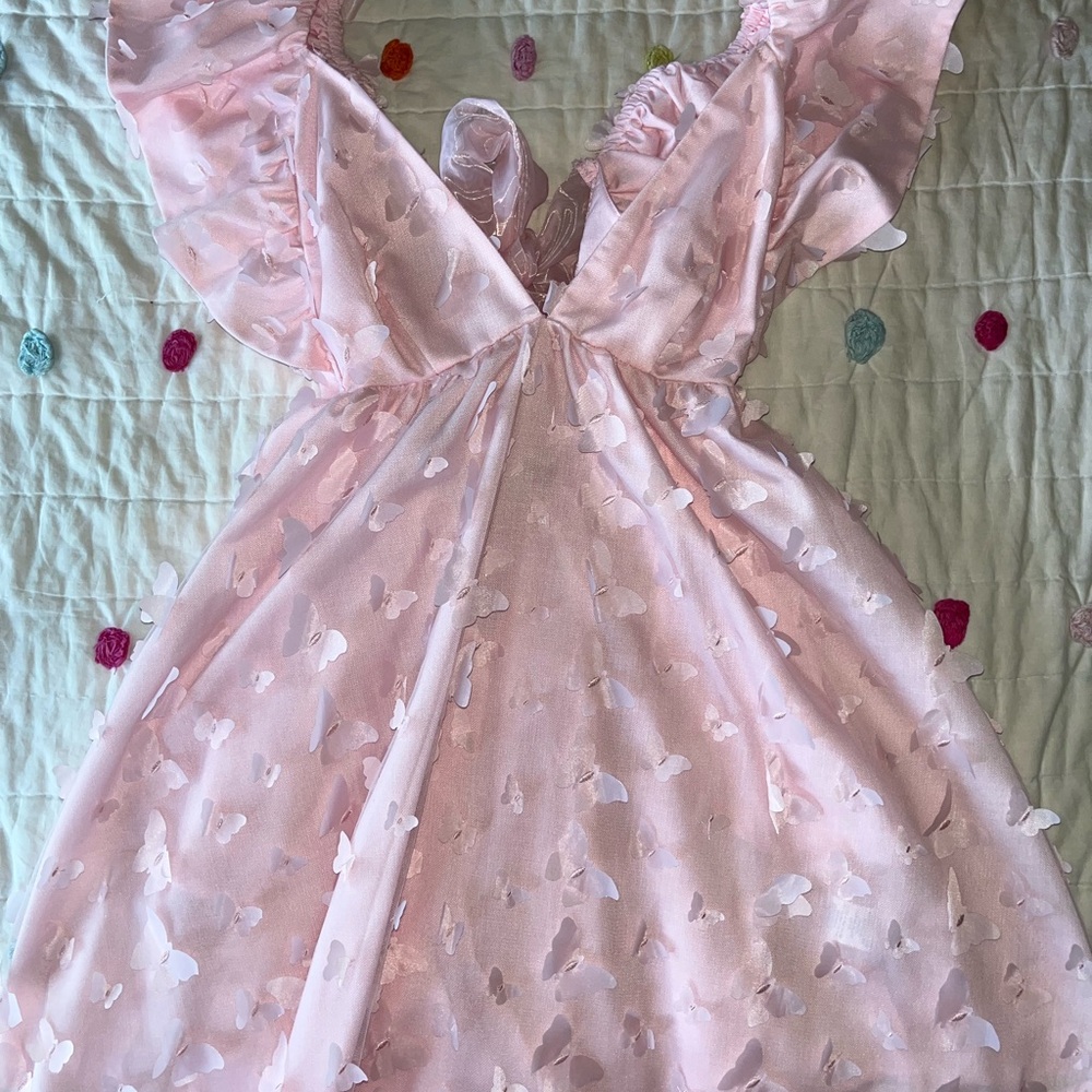 MARBLE Soft Pink Dress with Delicate Accents